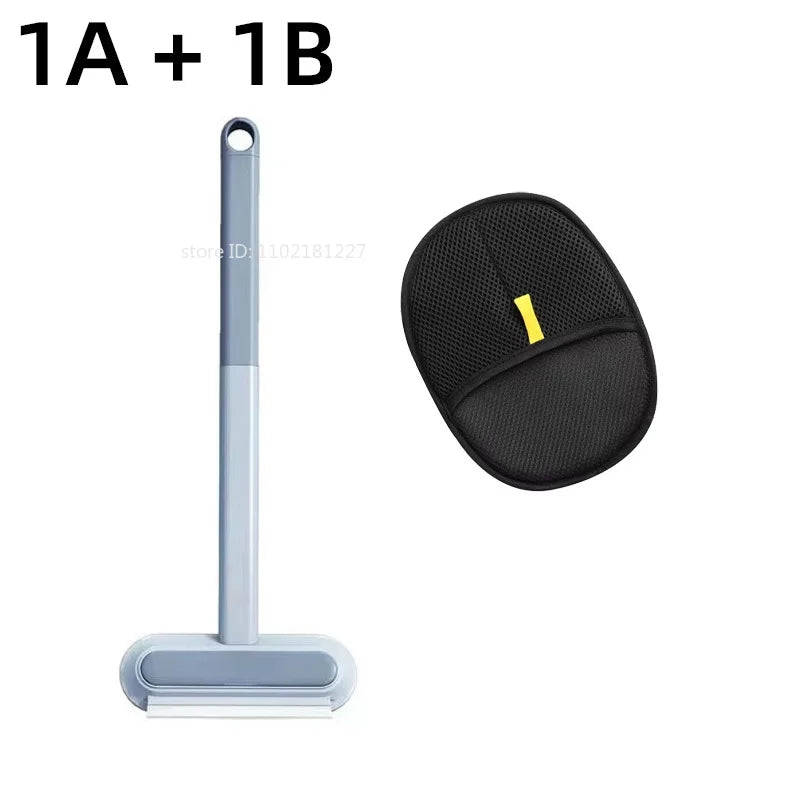 Pet Hair Removal Set Tool Reusable Static Removal Gloves Double-Sided Grooming Gloves Remove Dog Cat Fur Hair for Carpets Sofa