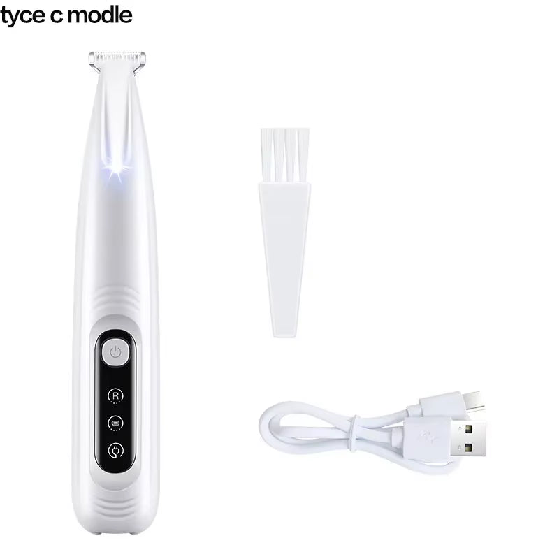 New Dog Paw Trimmer with LED Light Fully Waterproof Pet Hair Trimmer with LED Display Dog Clippers for Grooming 18Mm Widen Blade